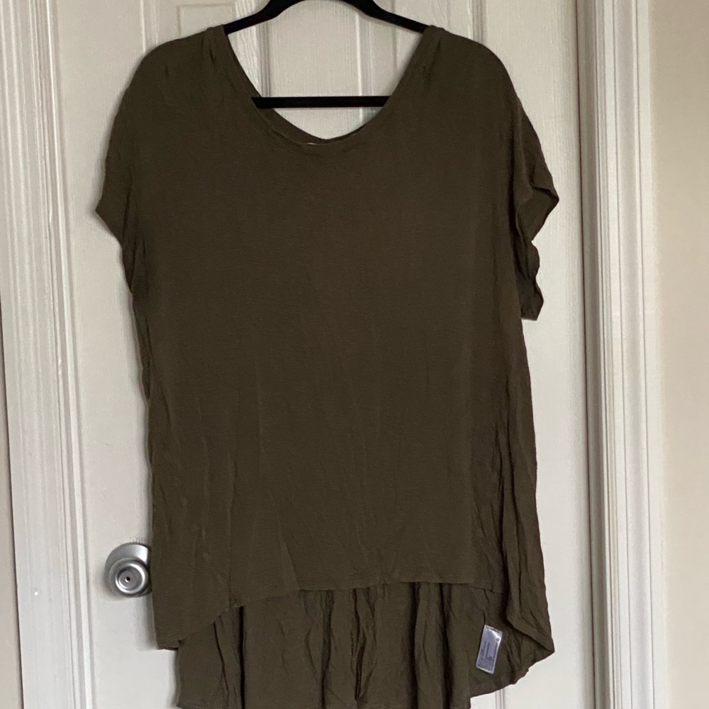 Olive high low shirt